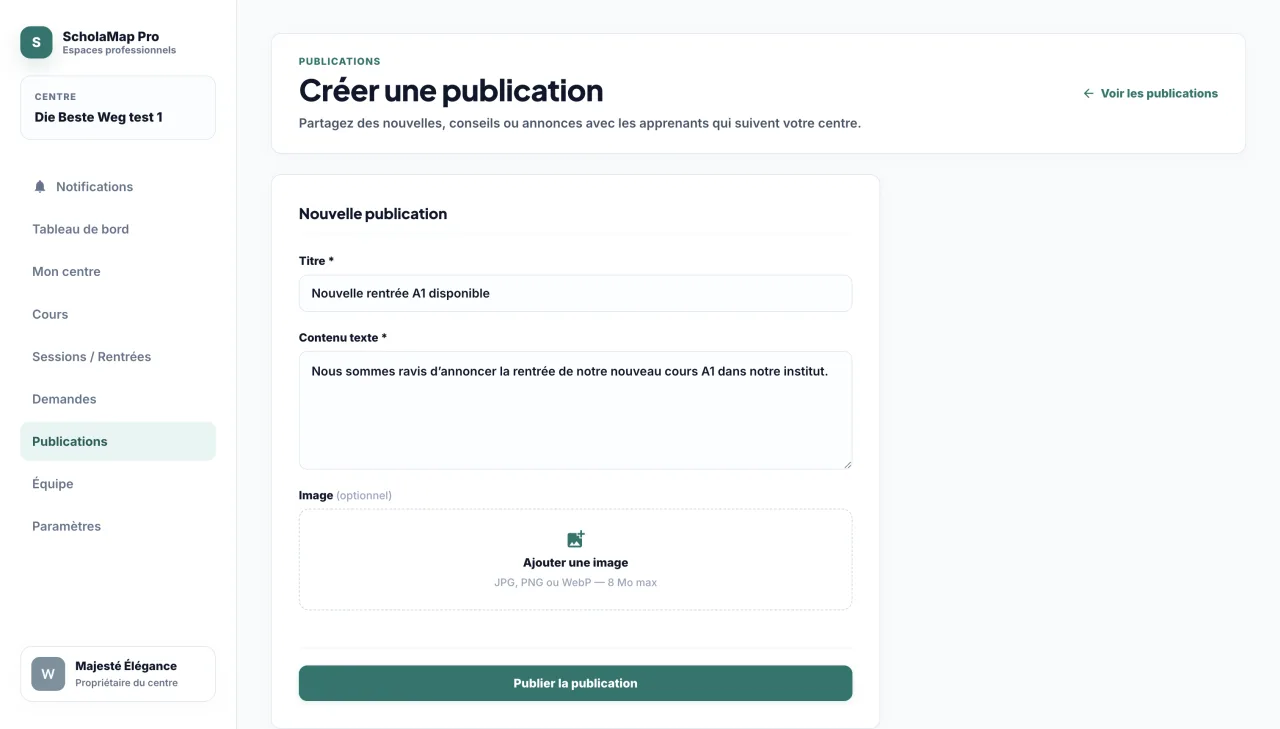 Suivi des demandes d’apprenants dans ScholaMap Pro